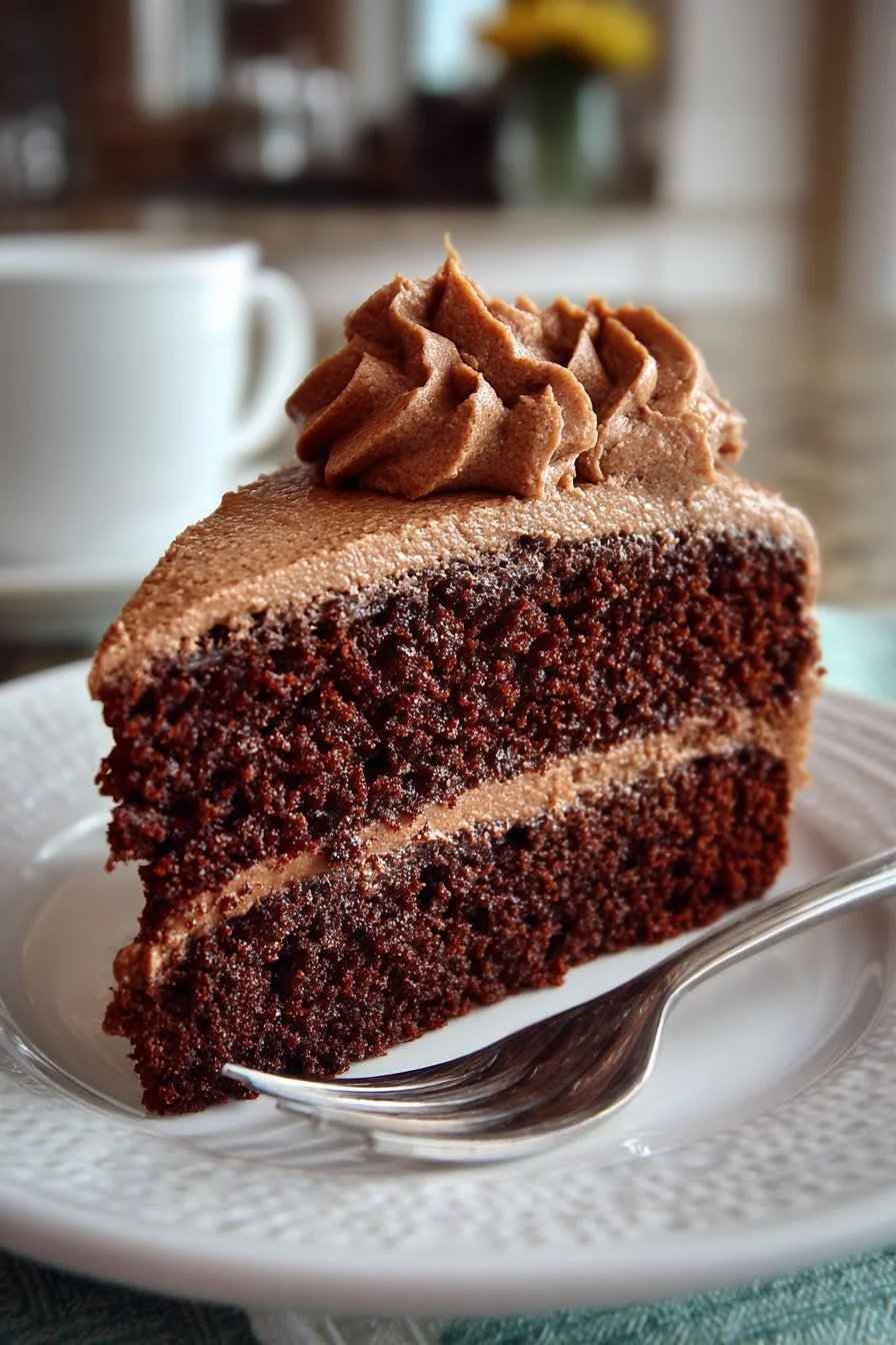 Homestyle Mocha Frosting Chocolate Cake Dessert