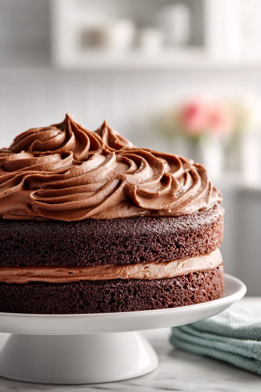 Homestyle Mocha Frosting Chocolate Cake Dessert
