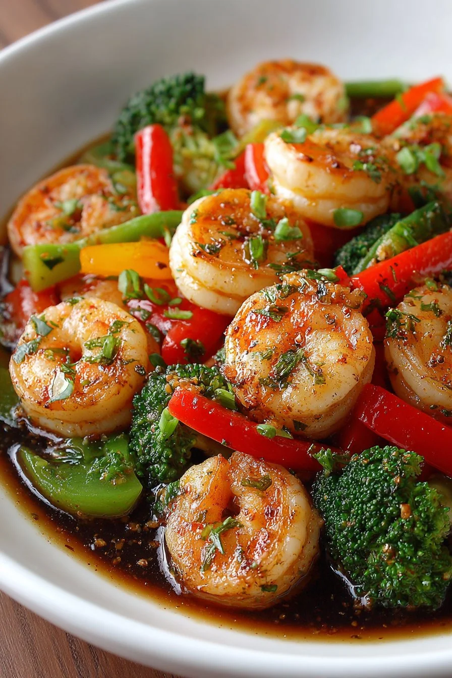 Honey Garlic Skillet Shrimp Stir Fry