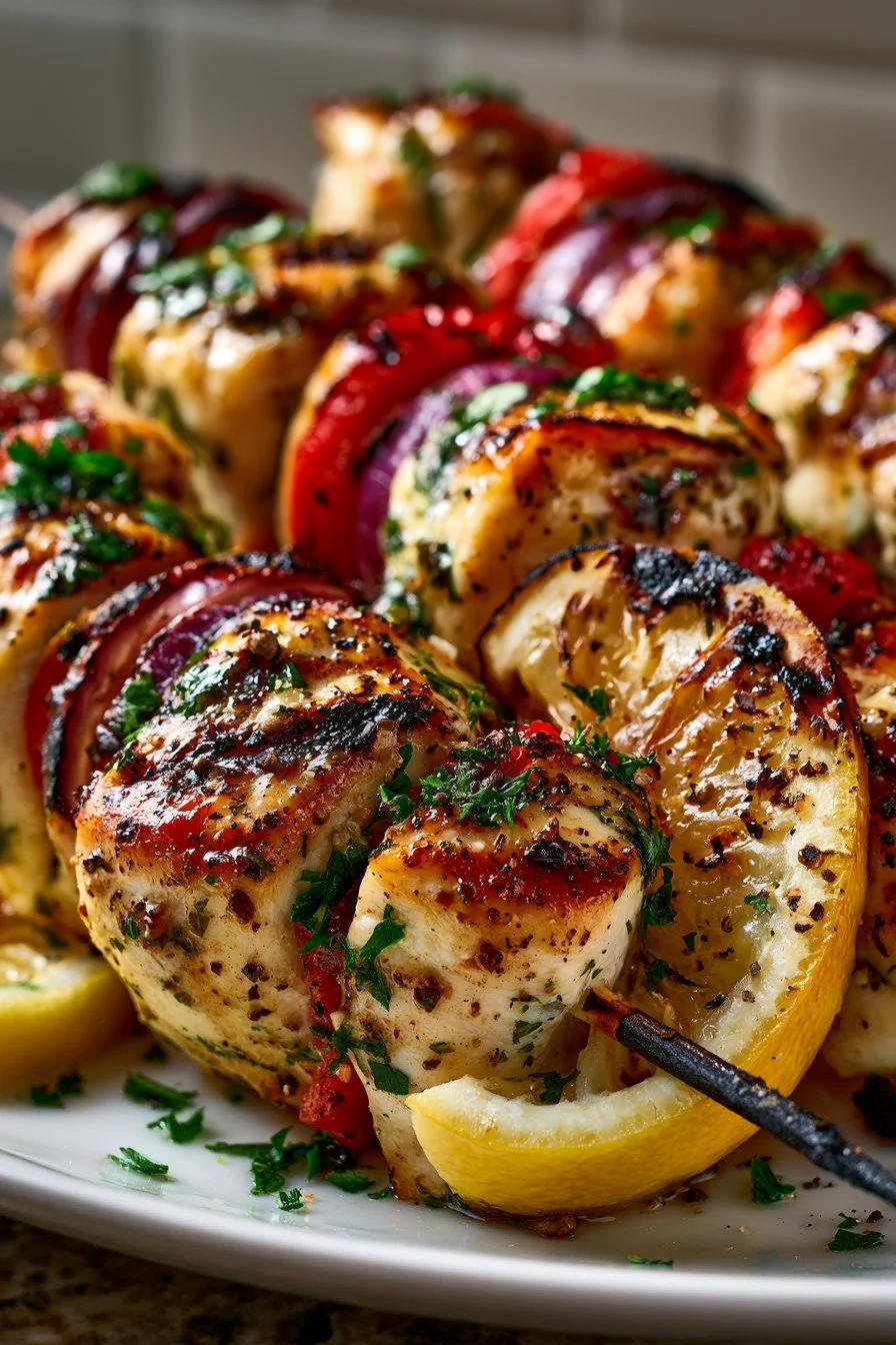 Lemon Herb Chicken Kabob on the Grill