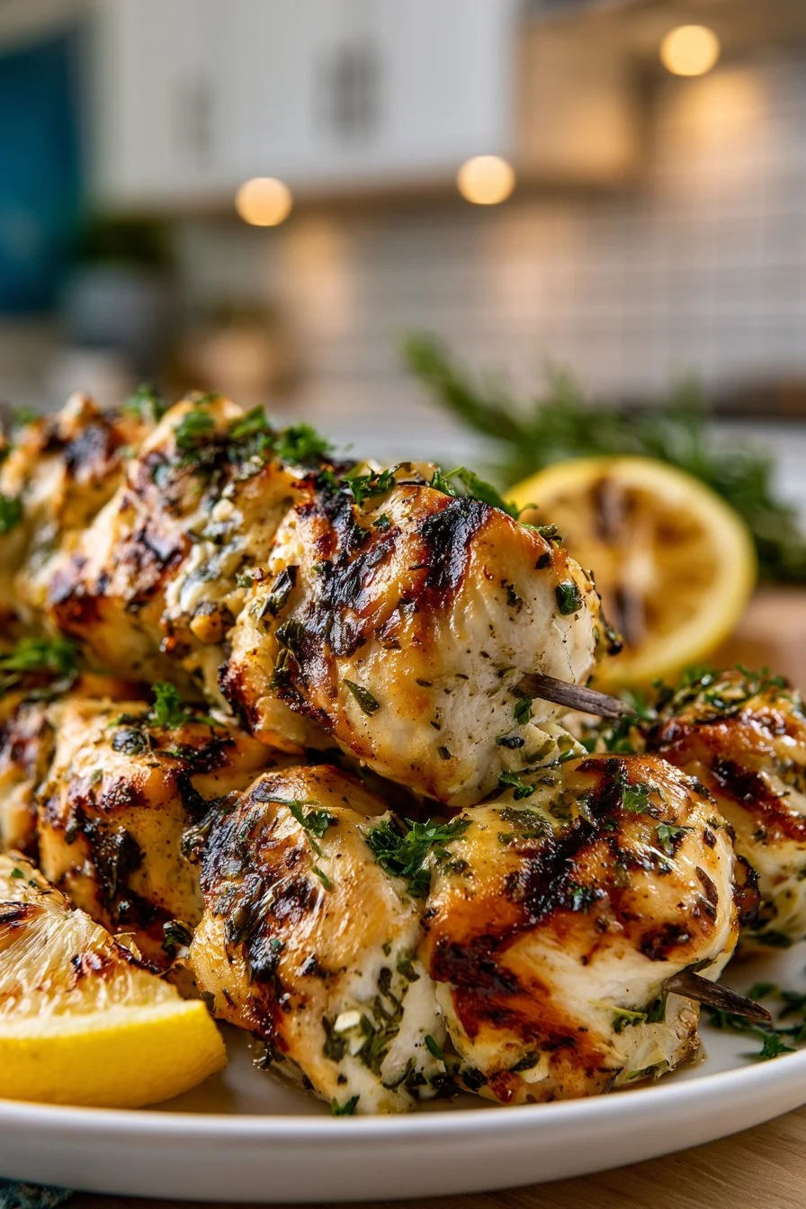 Lemon Herb Chicken Kabob on the Grill