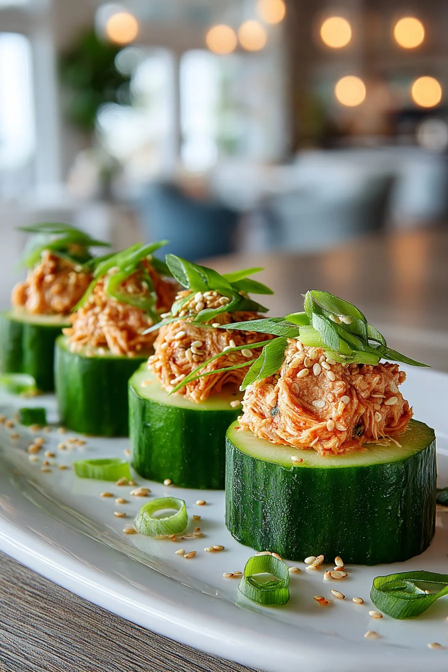 Low Carb Spicy Tuna Cucumber Sushi