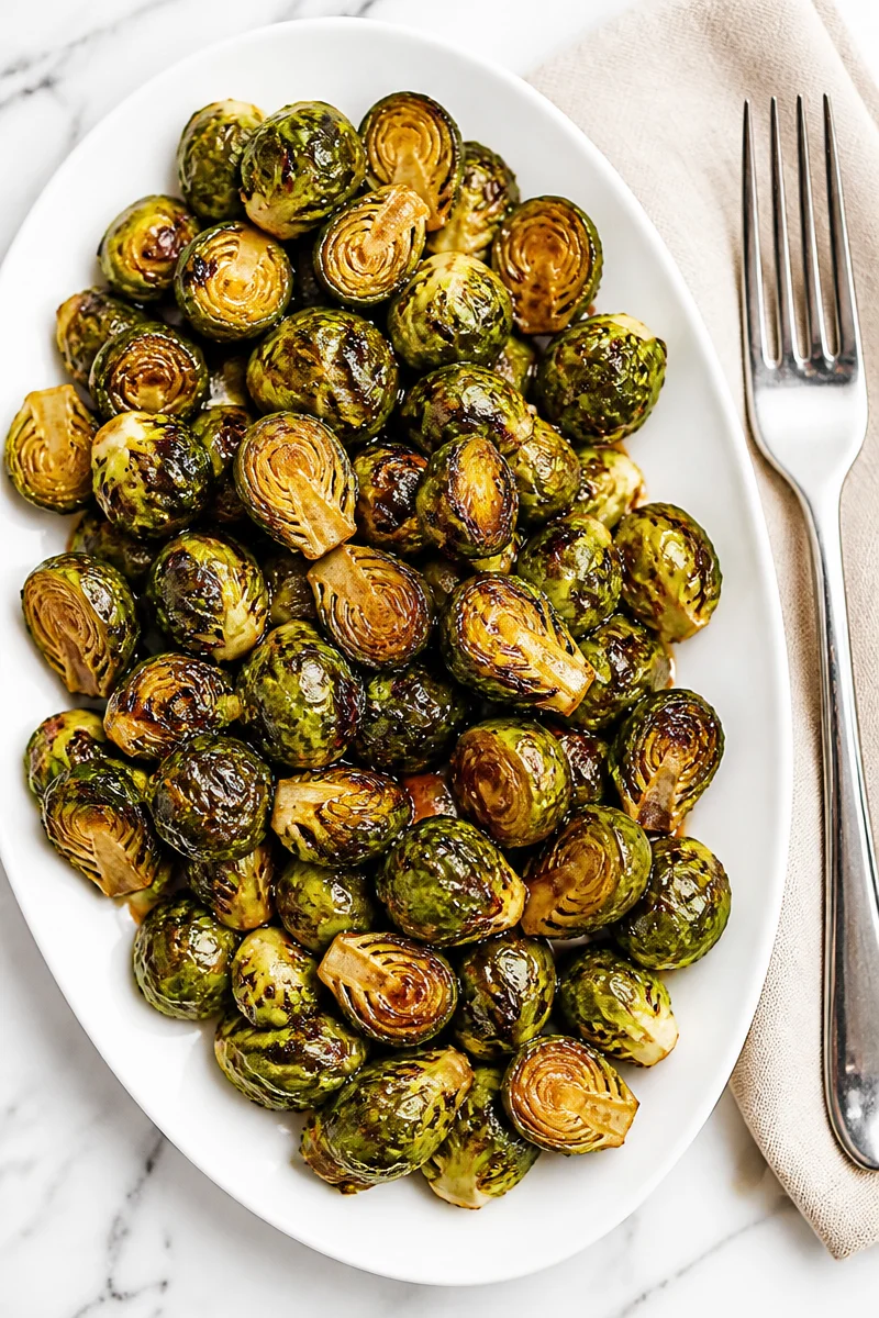 Maple Balsamic Roasted Brussels Sprouts