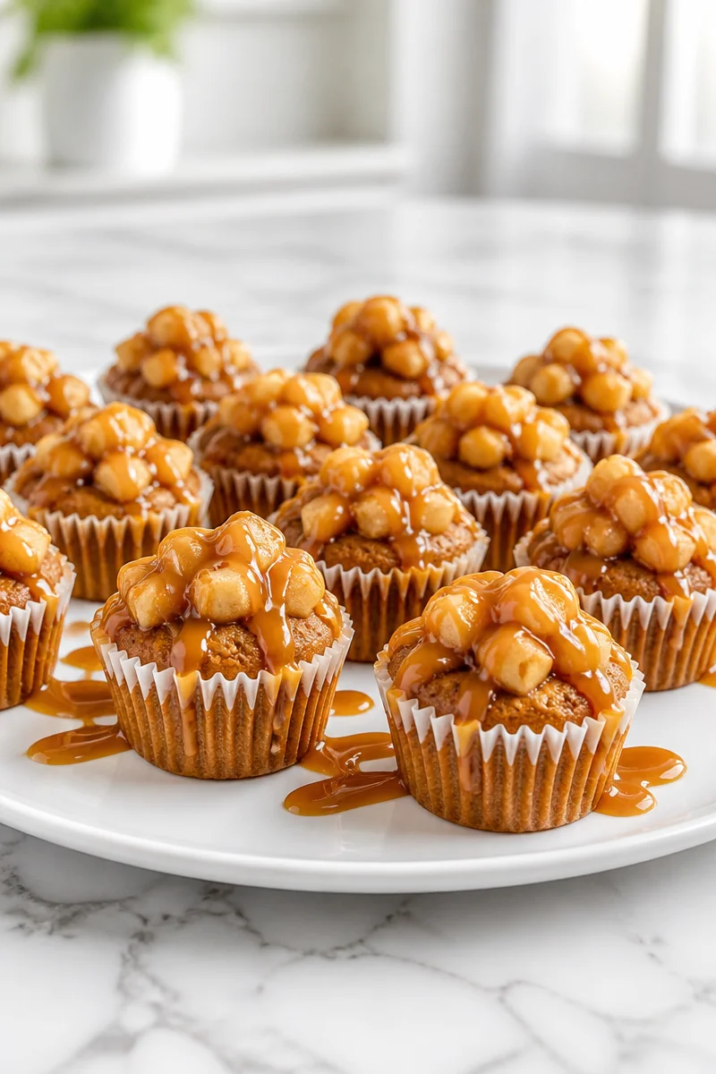 Mini Caramel Apple Spiced Cupcakes