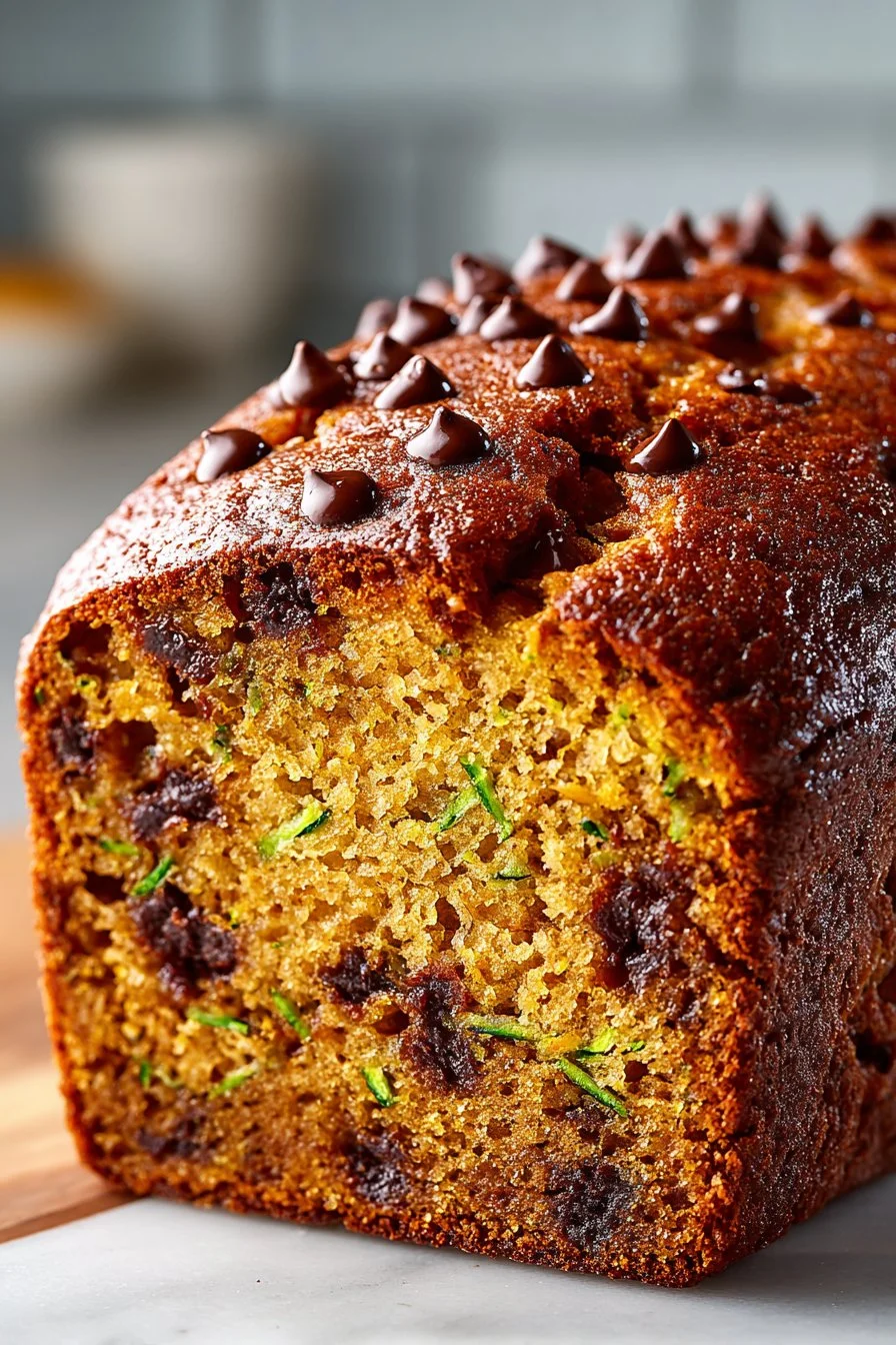 Moist Cinnamon Spiced Chocolate Chip Zucchini Bread