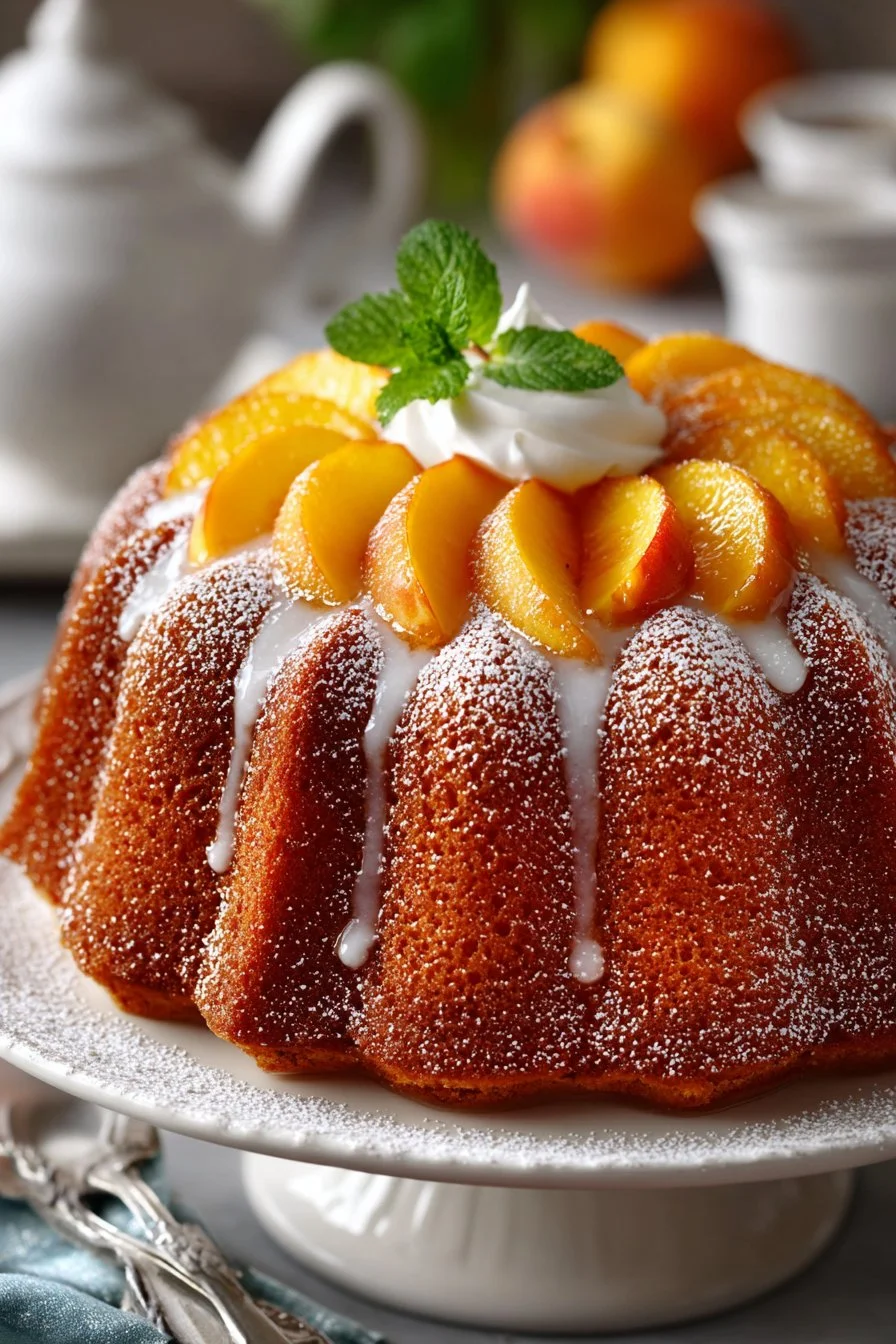 Moist Southern Pound Peach Cake