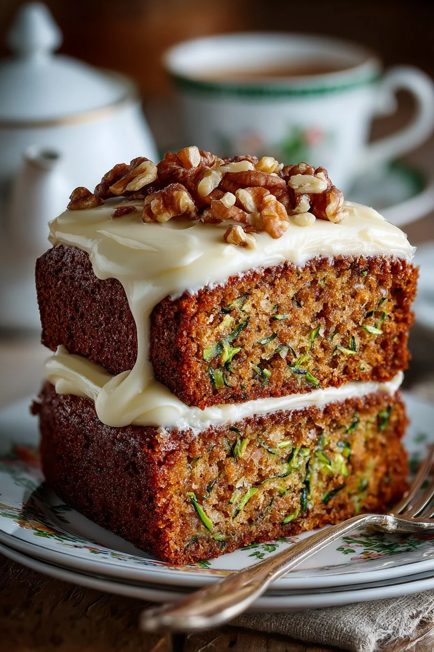 Old Fashioned Moist Zucchini Cake with Brown Butter Frosting
