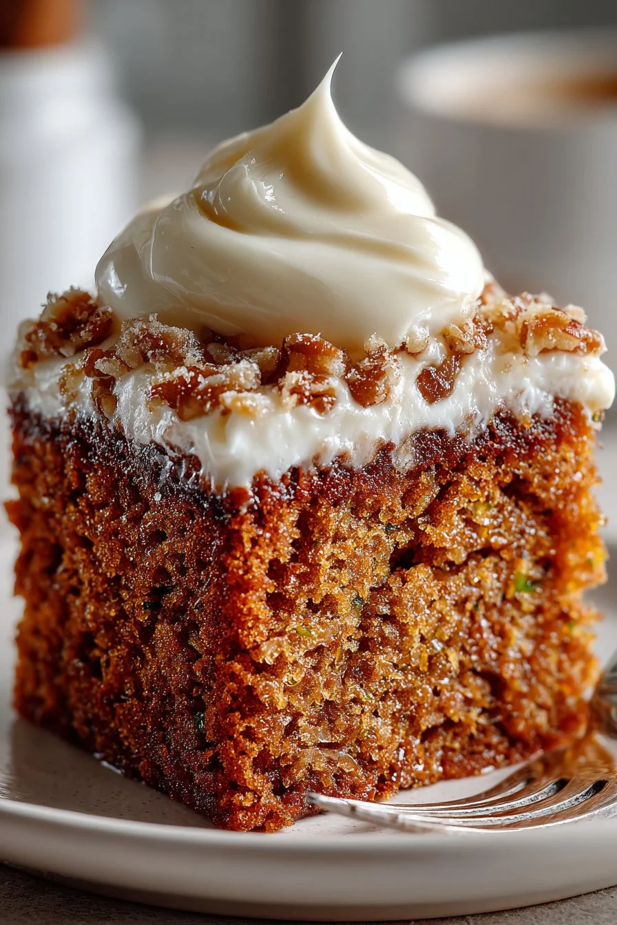 Old Fashioned Moist Zucchini Cake with Brown Butter Frosting