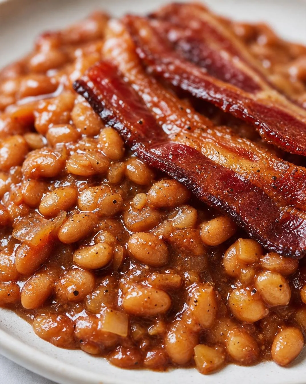 Delicious Old Fashioned Southern Baked Beans in a serving bowl