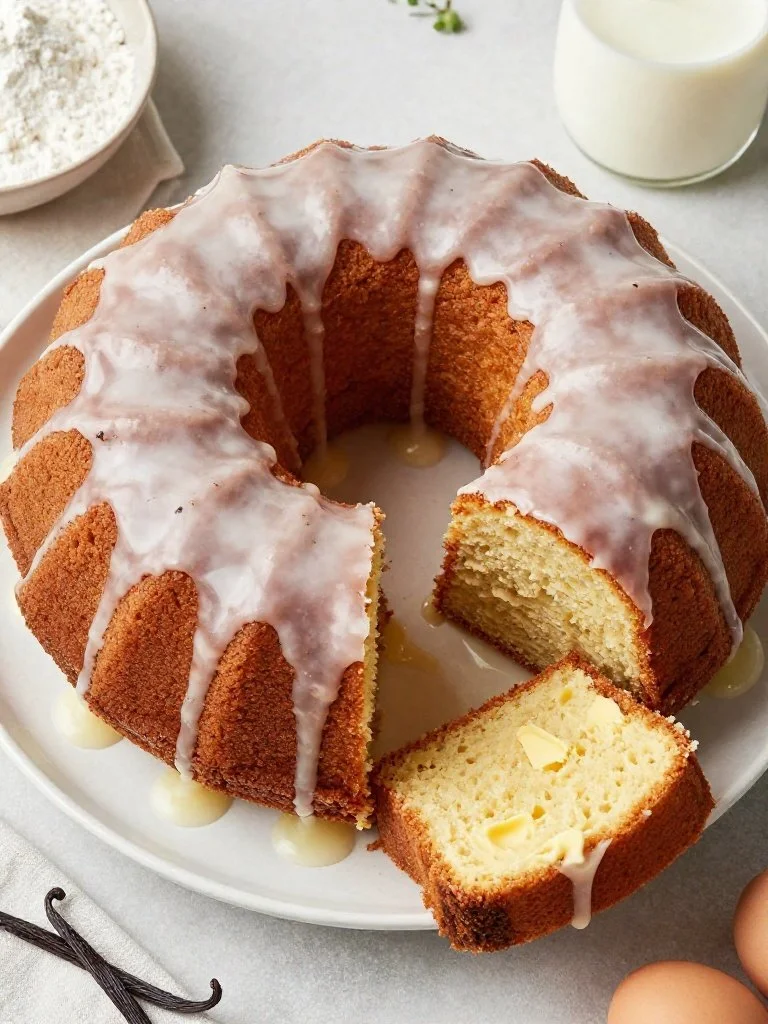 Old Fashioned Vanilla Glazed Pound Cake Recipe