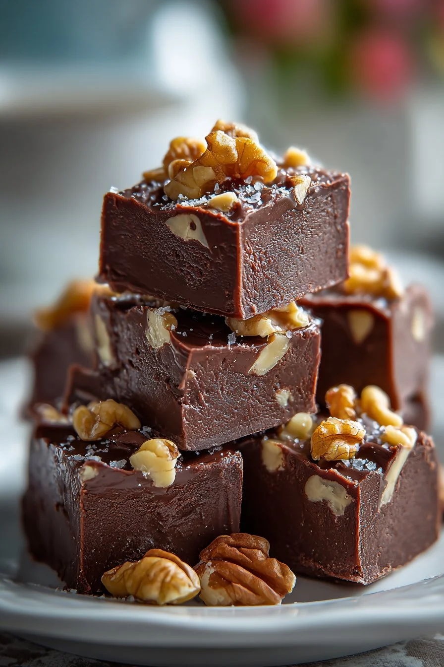 Old Fashioned Walnut Dark Chocolate Fudge