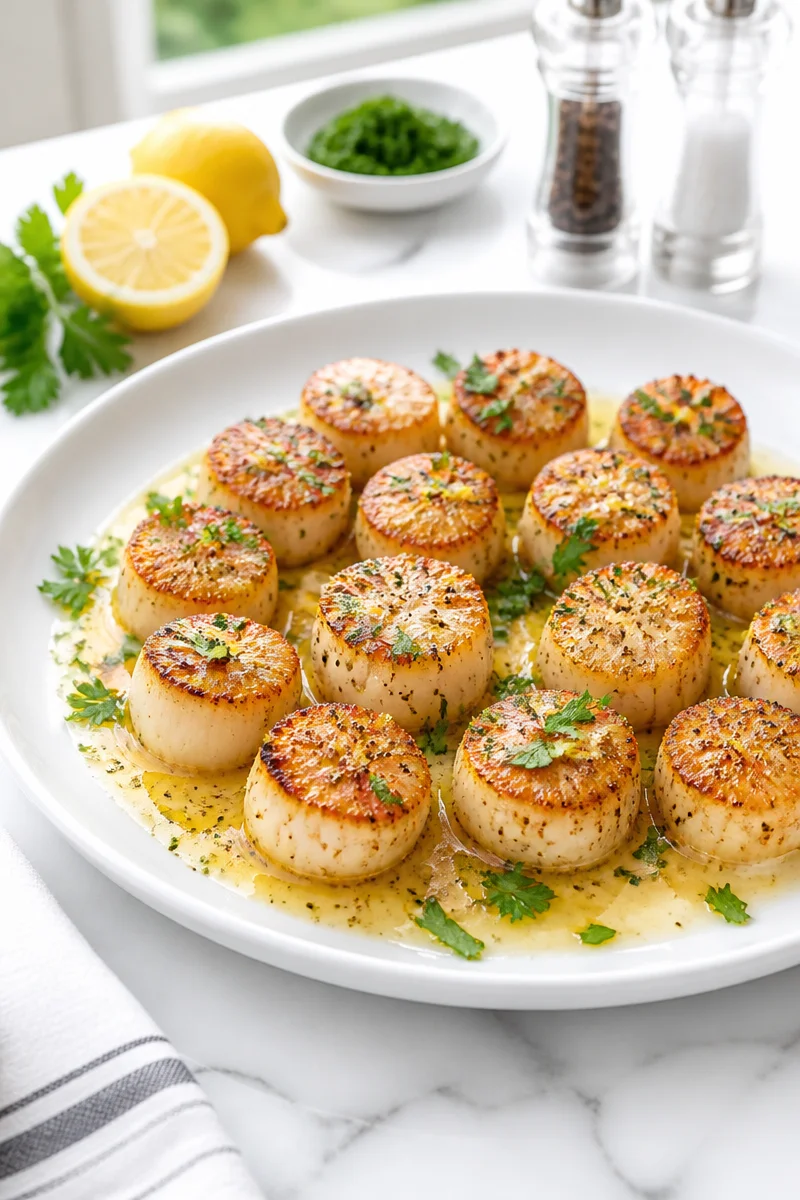 Delicious lemon butter scallops cooked in one pan