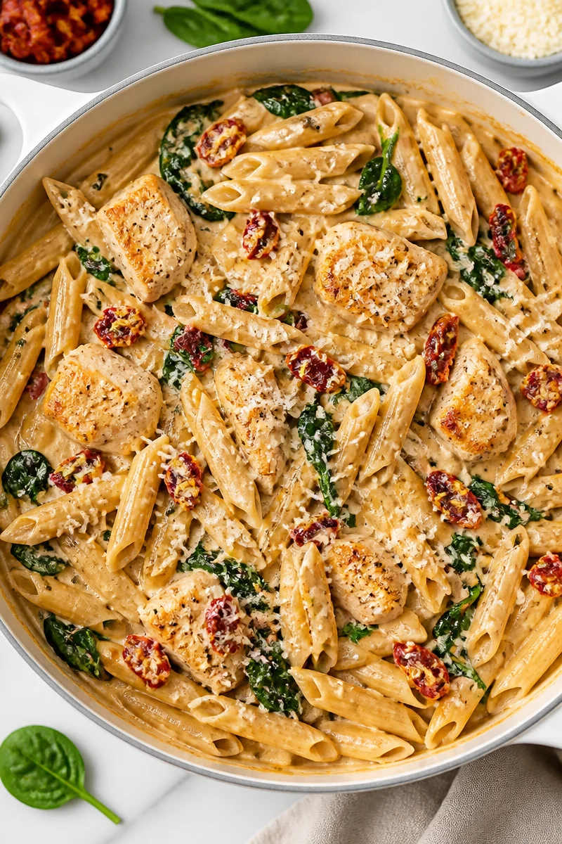 One Pot Sun Dried Tomato Chicken Pasta