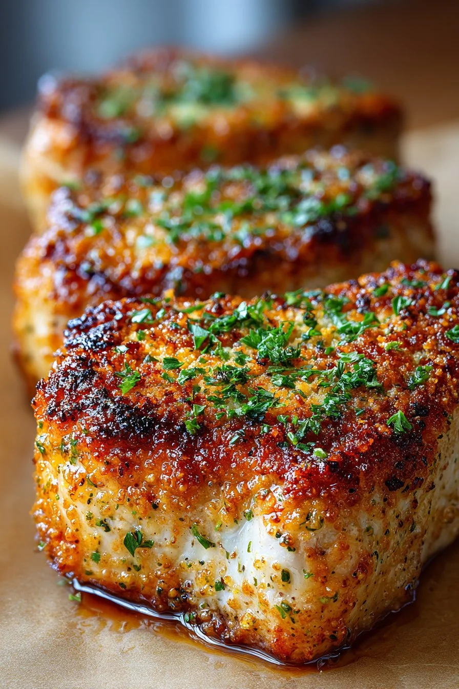 Oven Baked Parmesan Crusted Best Pork Chops Ever