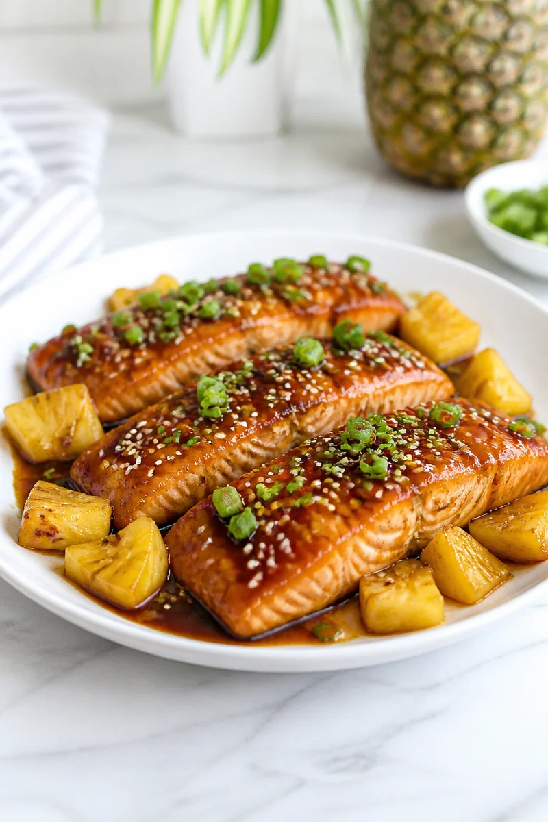 Oven Baked Pineapple Teriyaki Salmon Recipe