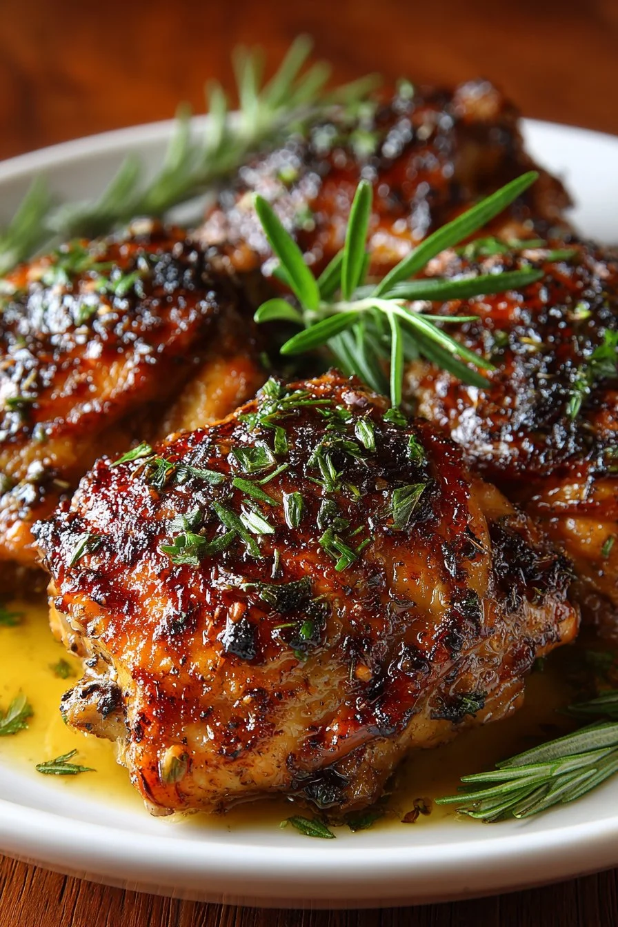 Oven Roasted Balsamic Chicken Thighs