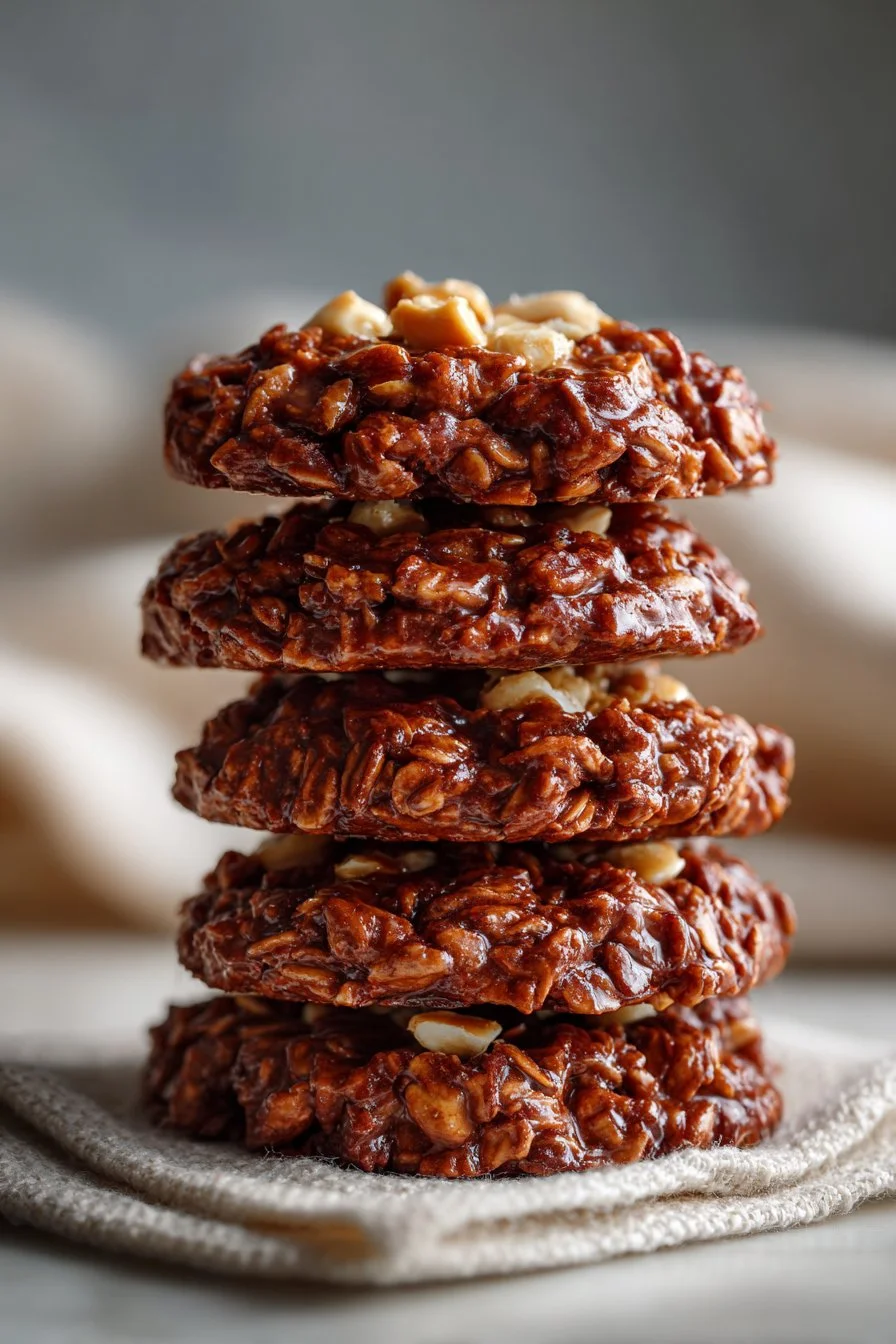Peanut Butter Cocoa No Bake Oatmeal Cookie