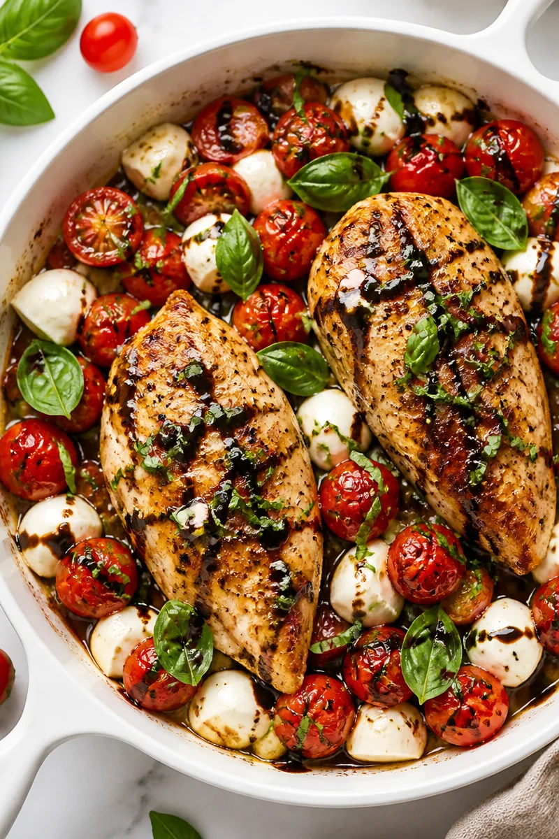 Quick 15 Minute Caprese Chicken Skillet