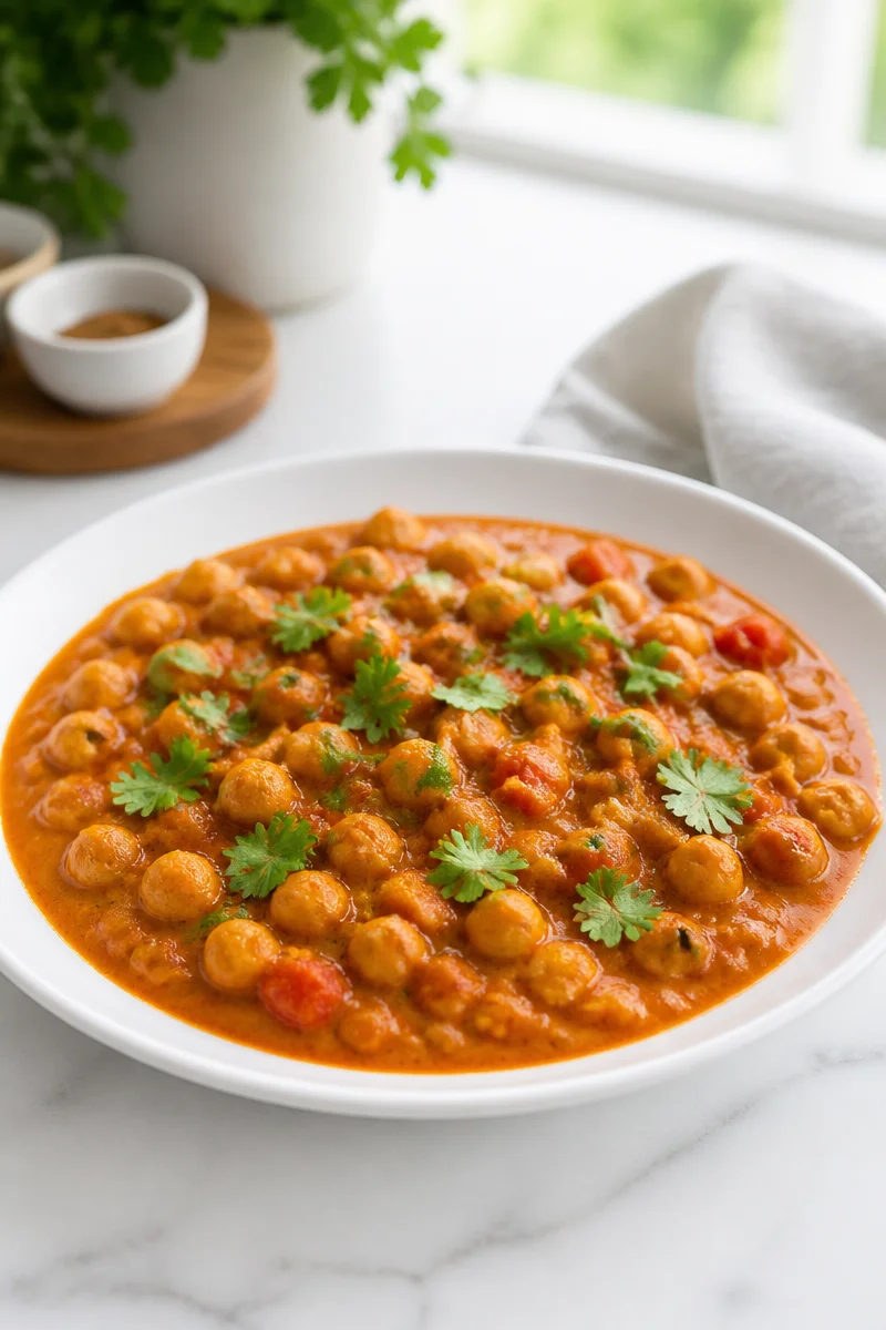 Quick Vegetarian Chickpea Tikka Masala