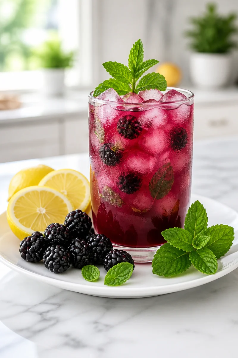 Refreshing Iced Blackberry Mint Lemonade