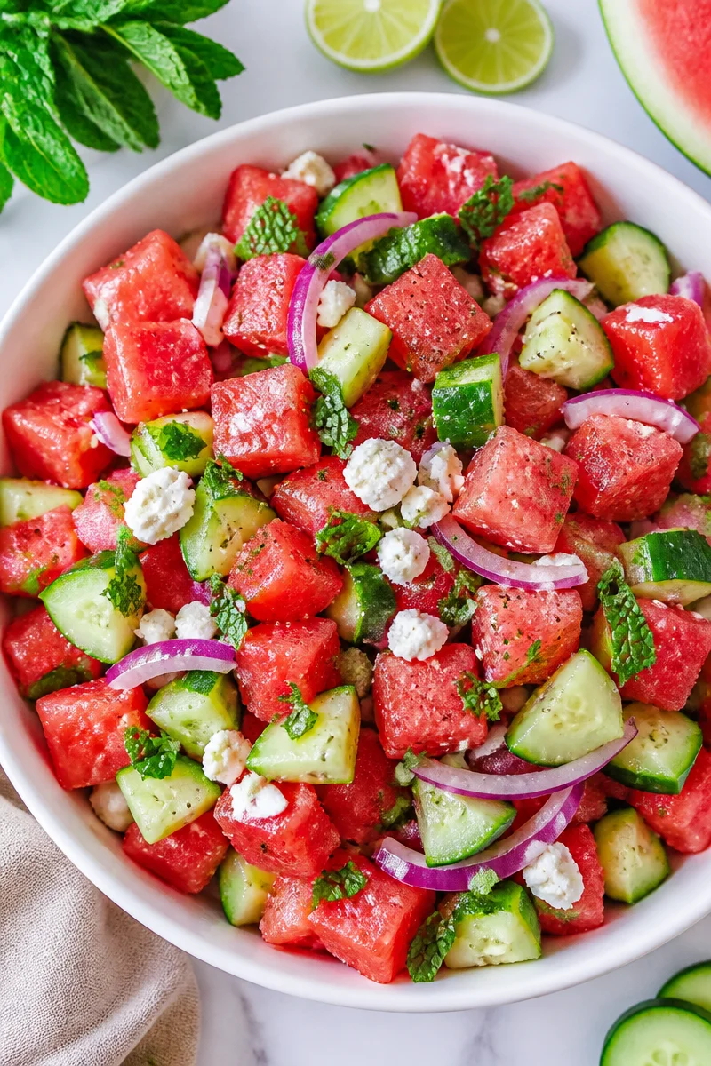 Refreshing Summer Watermelon Cucumber Salad
