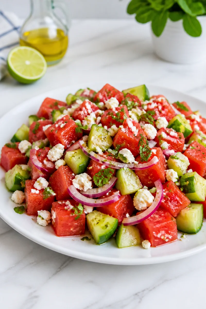 Refreshing Summer Watermelon Cucumber Salad
