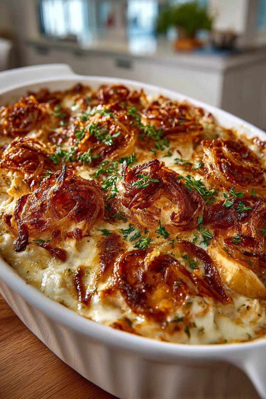 Rich Baked French Onion Chicken Casserole