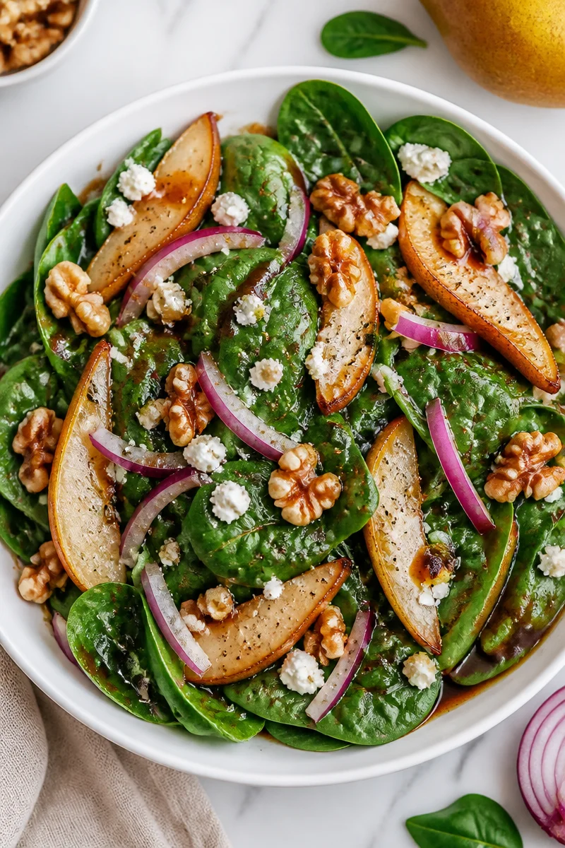 Roasted Pear And Walnut Spinach Salad Recipes