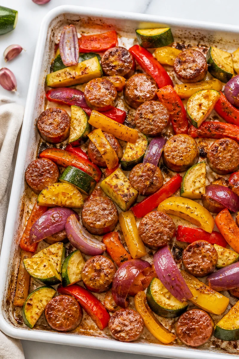 Sheet Pan Beef Sausage And Veggies