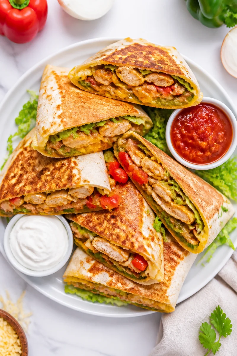 Sheet Pan Chicken Fajita Crunchwrap