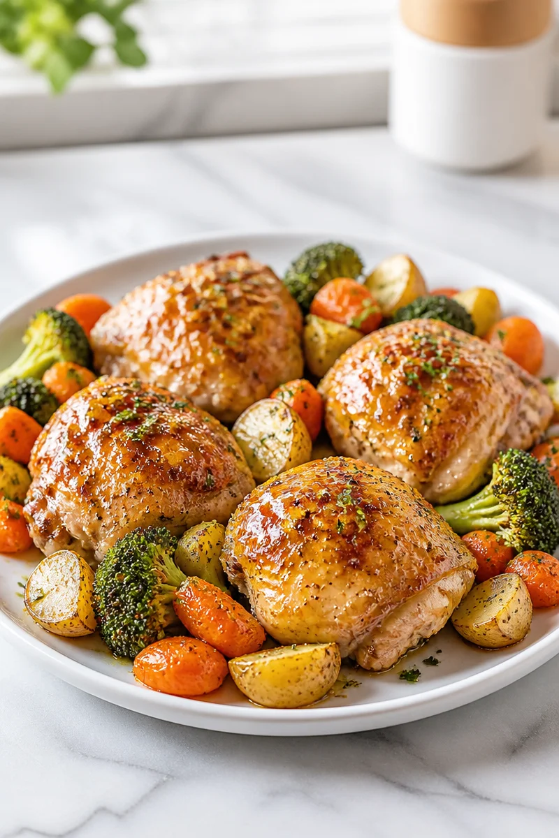 Sheet Pan Maple Mustard Glazed Chicken