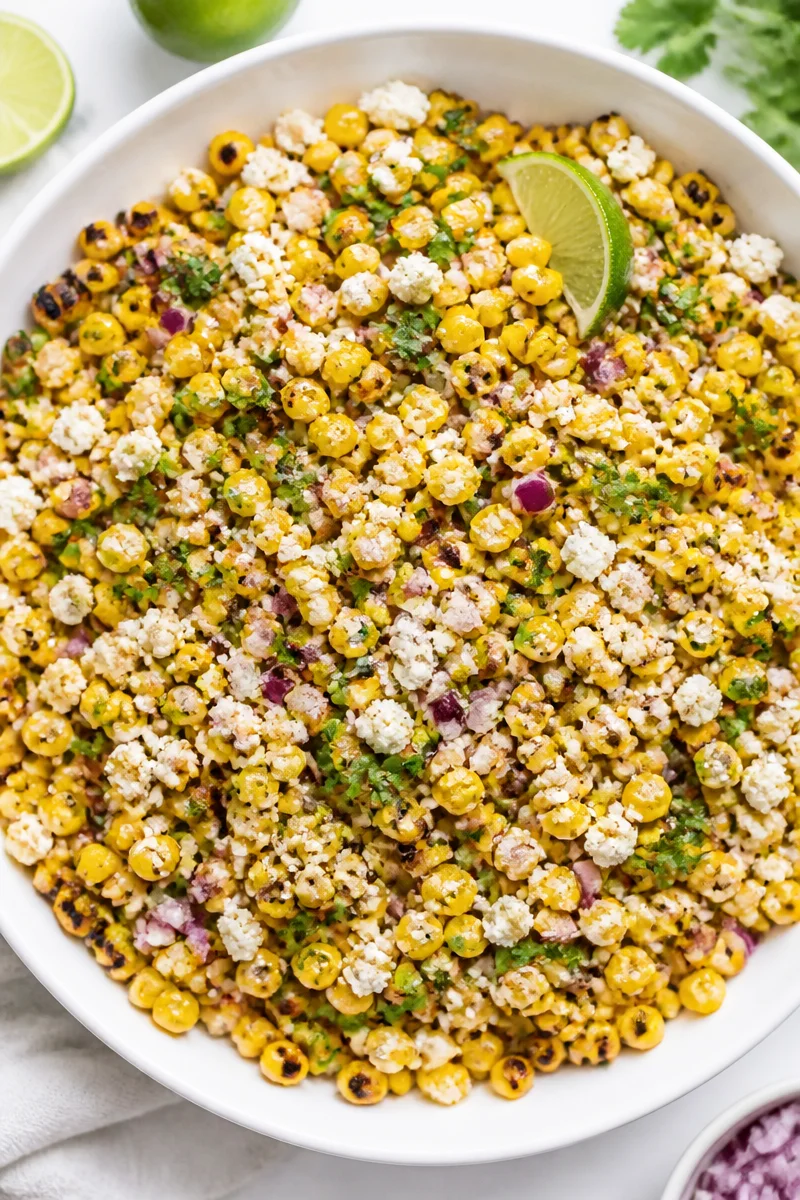 Skillet Charred Corn And Cotija Salad