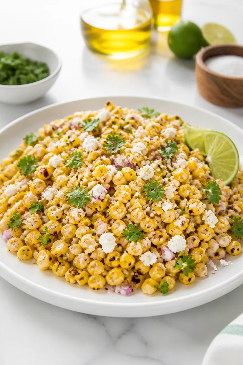 Skillet Charred Corn And Cotija Salad