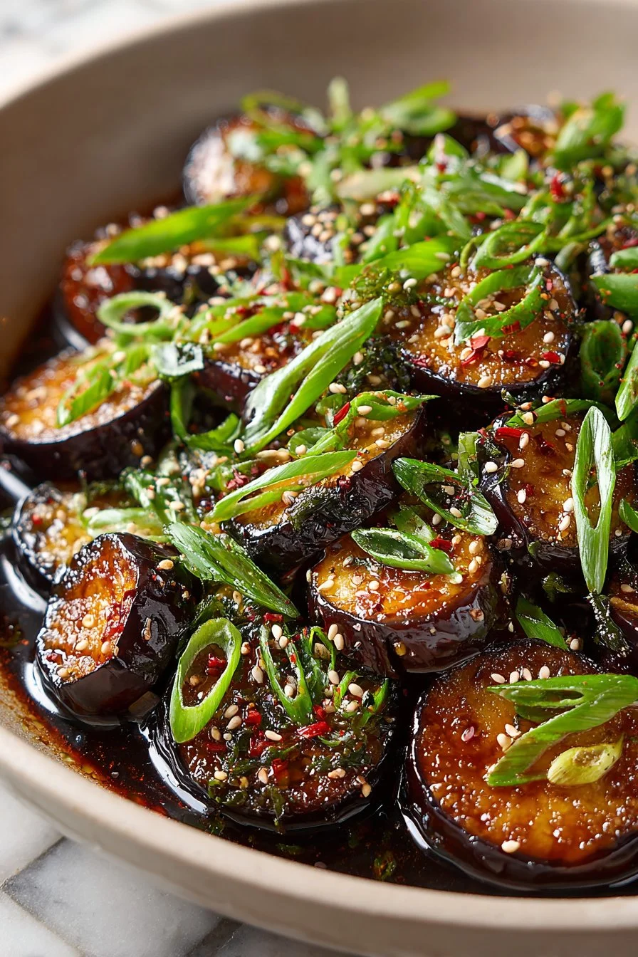Skillet Soy Glazed Japanese Eggplant