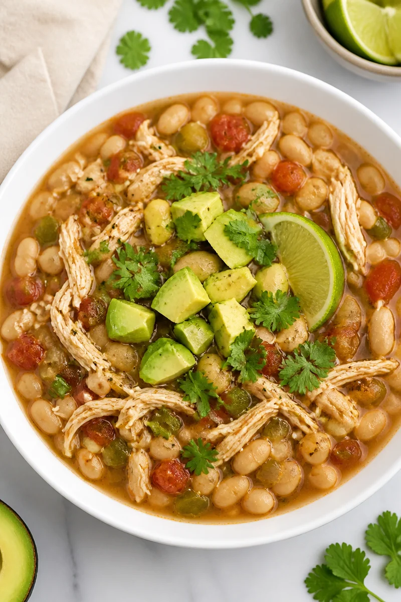 Slow Cooker Healthy White Bean Chicken Chili