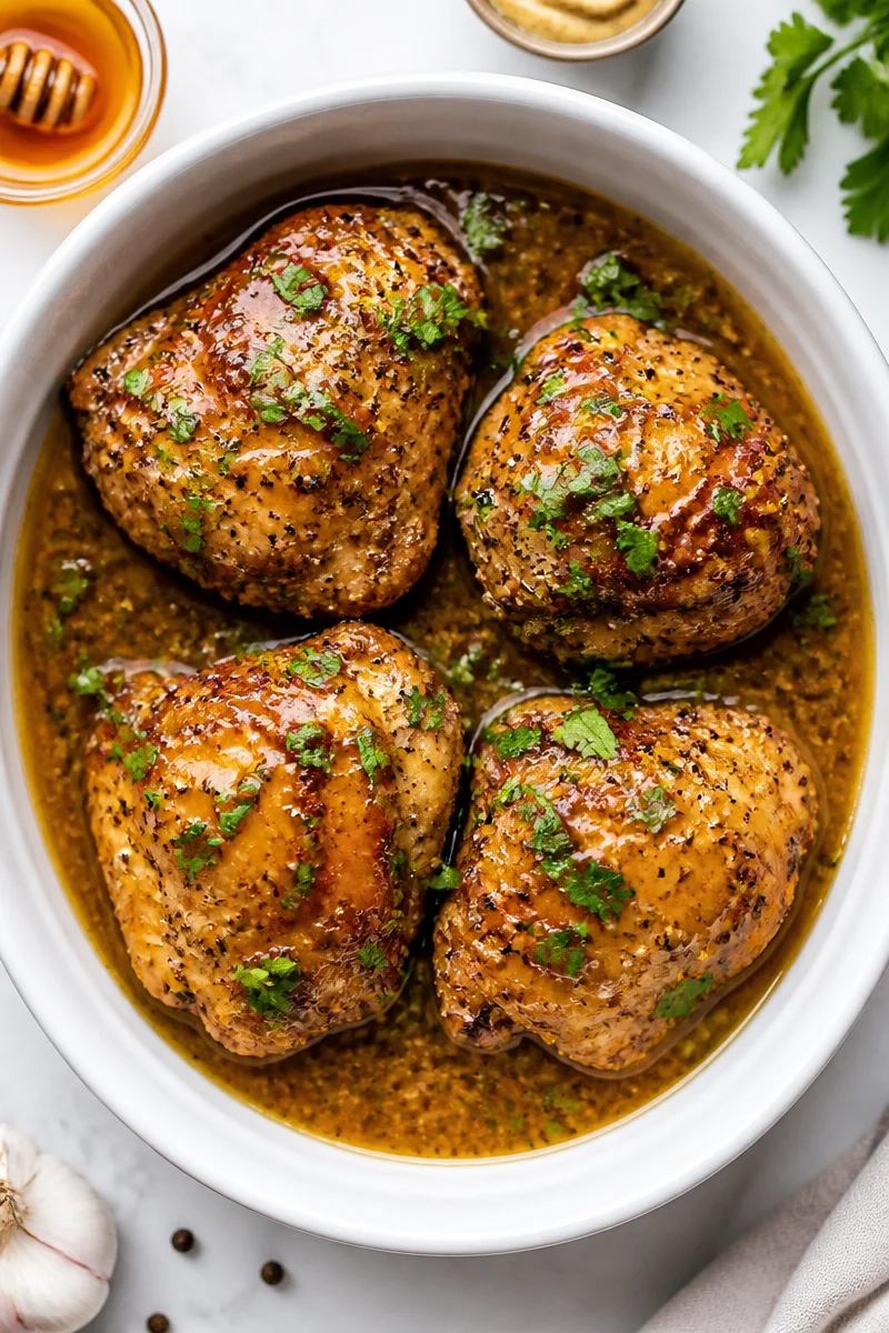 Slow Cooker Honey Mustard Chicken Thigh