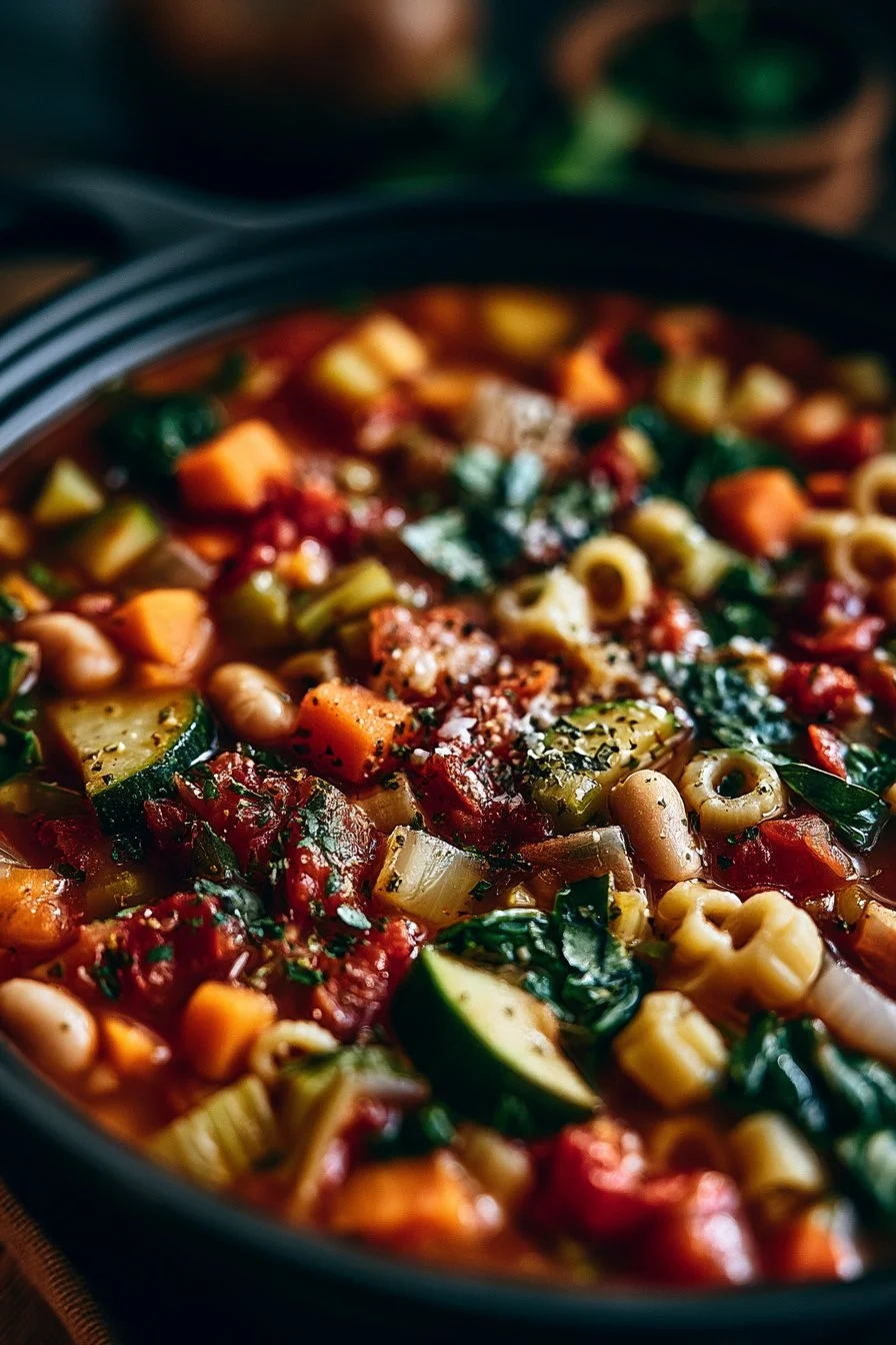 Slow Cooker Tuscan Minestrone Soup