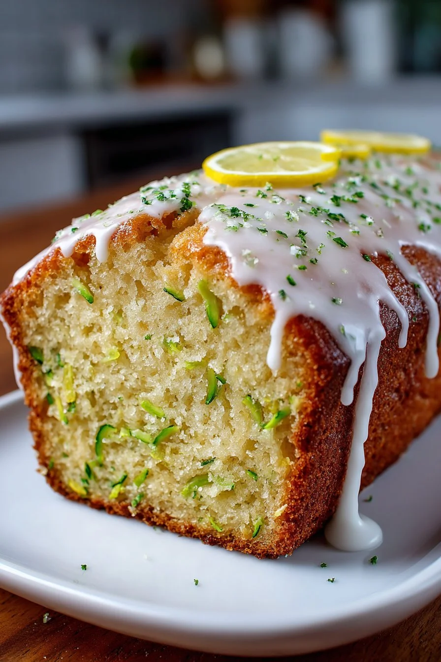 Soft and Fluffy Iced Lemon Zucchini Bread