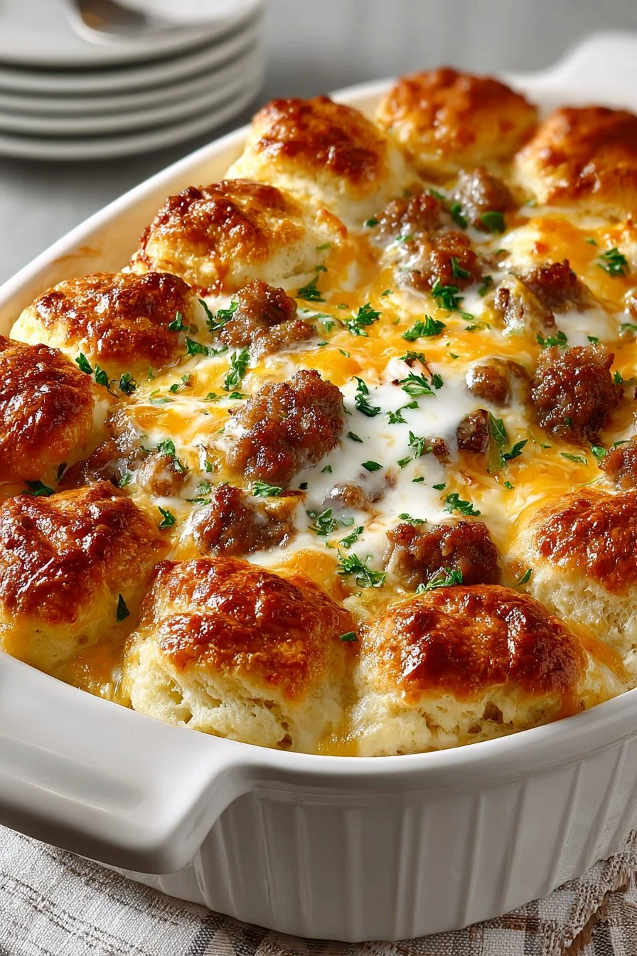 Southern Biscuits and Gravy Breakfast Casserole