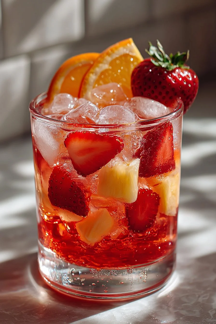 Sparkling Non Alcoholic 4th of July Punch Drink