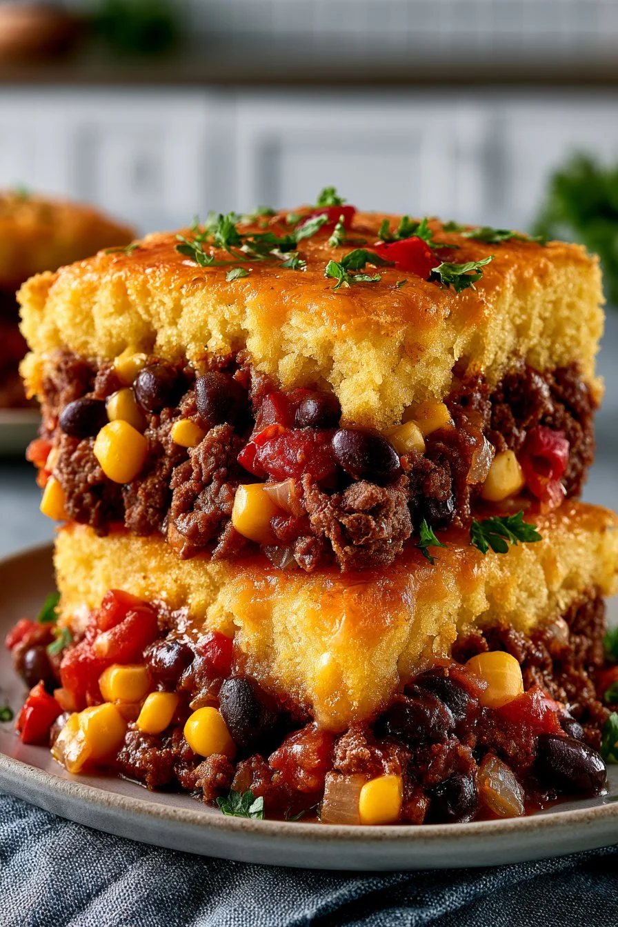 Spicy Beef Mexican Cornbread Casserole