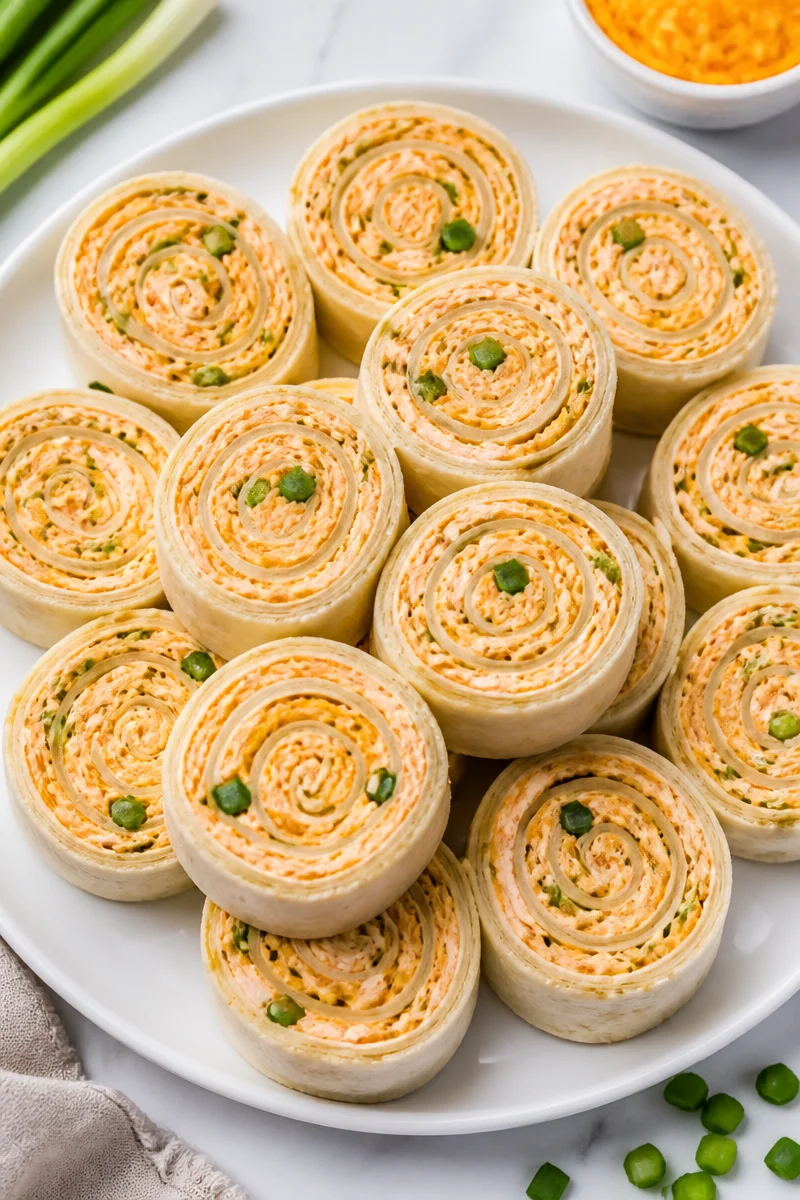 Spicy Buffalo Turkey Pinwheel Appetizer