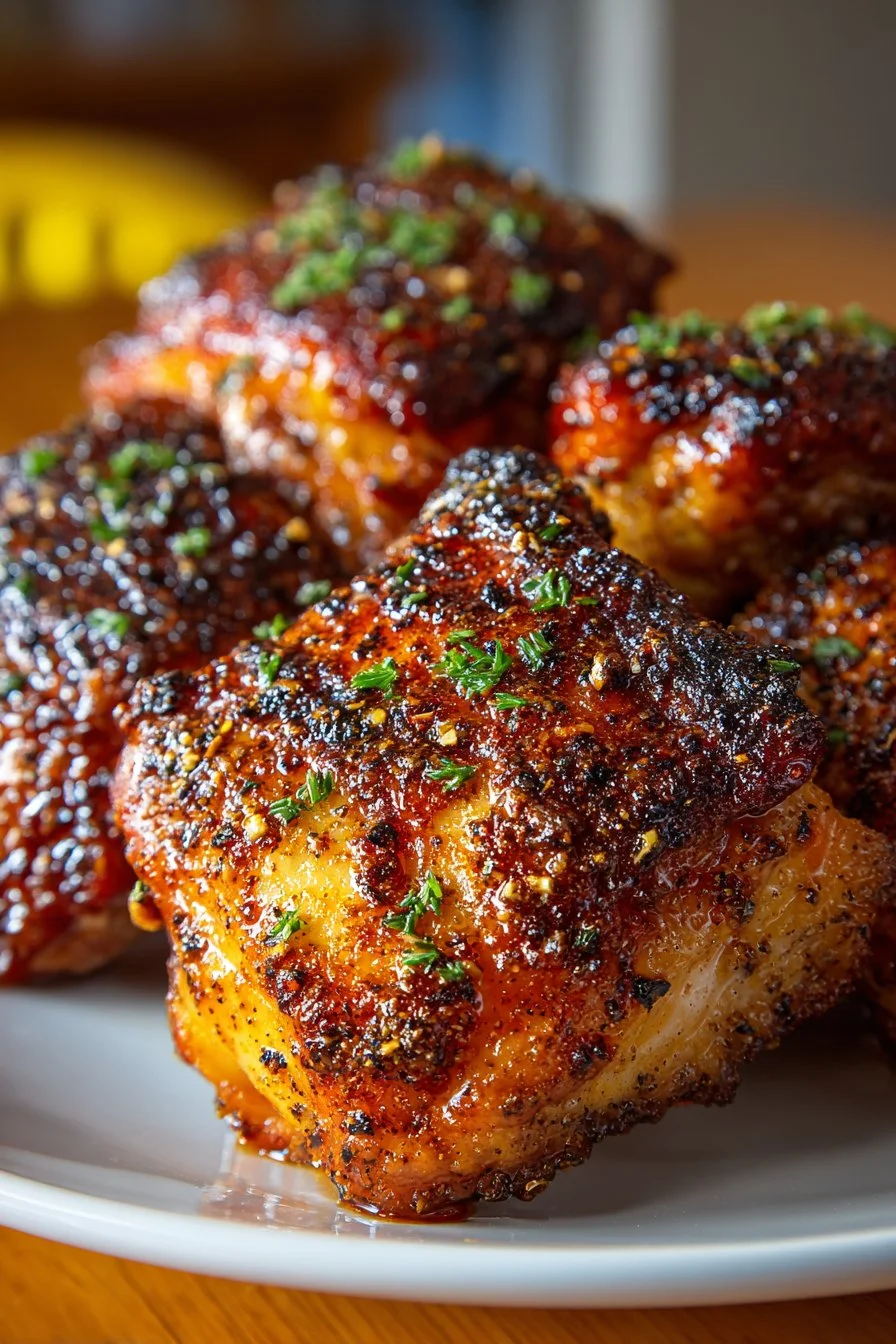 Spicy Cajun Rubbed Smoked Chicken Thighs