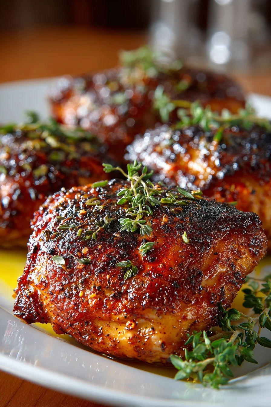 Spicy Cajun Rubbed Smoked Chicken Thighs