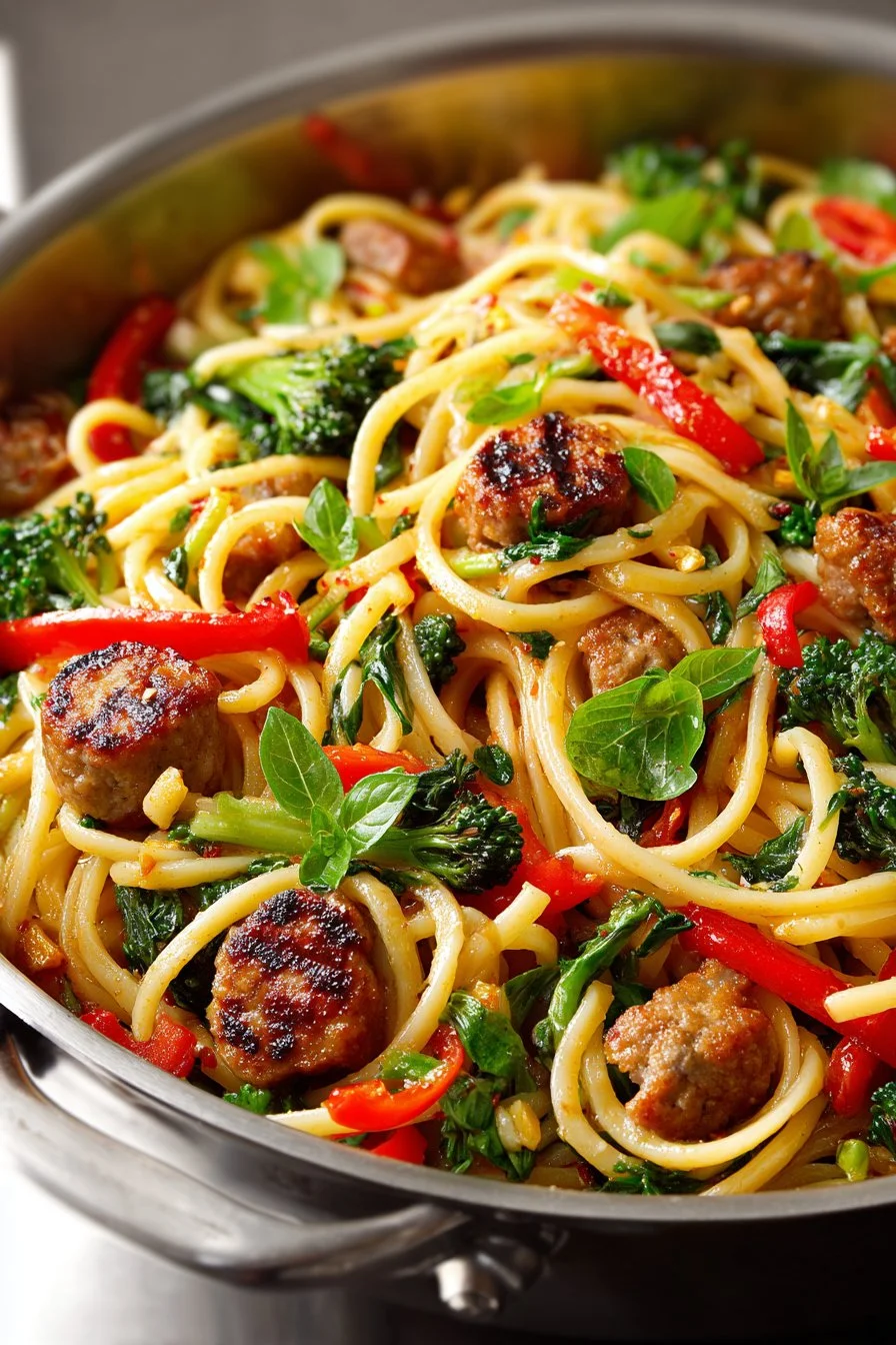 Spicy Sausage Italian Drunken Noodle