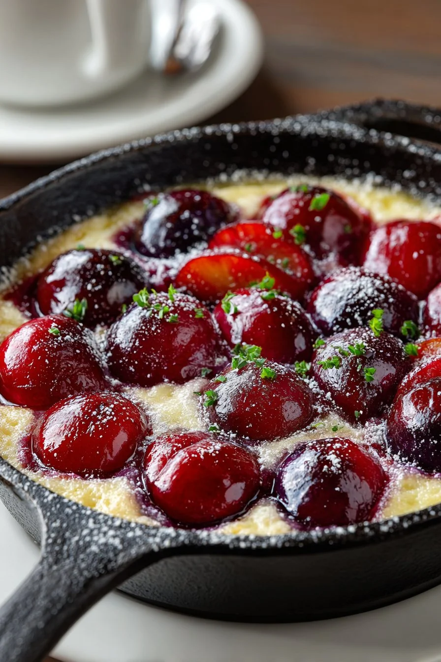 Sweet Cast Iron Skillet Plum Dessert