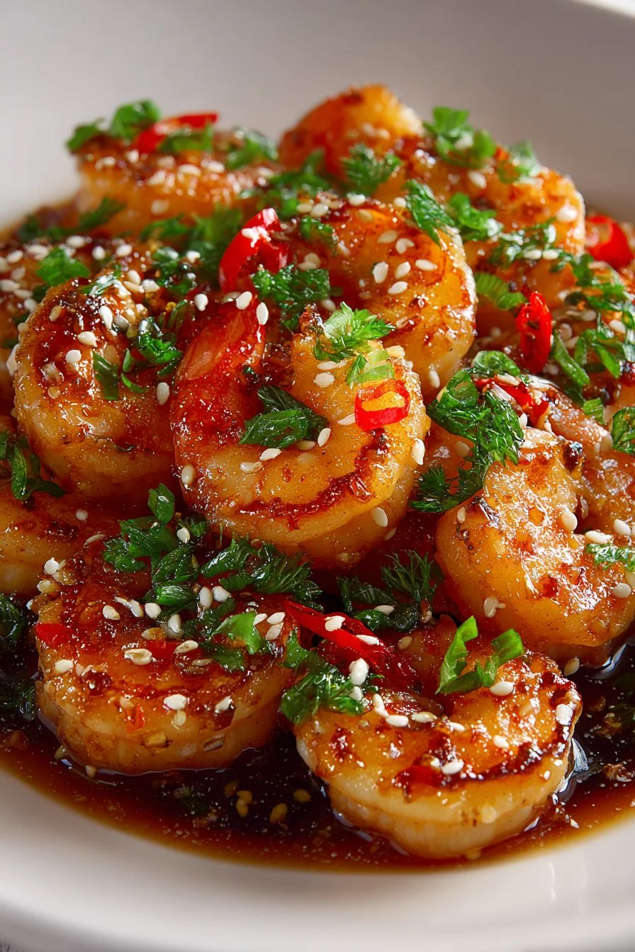 Sweet Chili Glazed Skillet Asian Shrimp