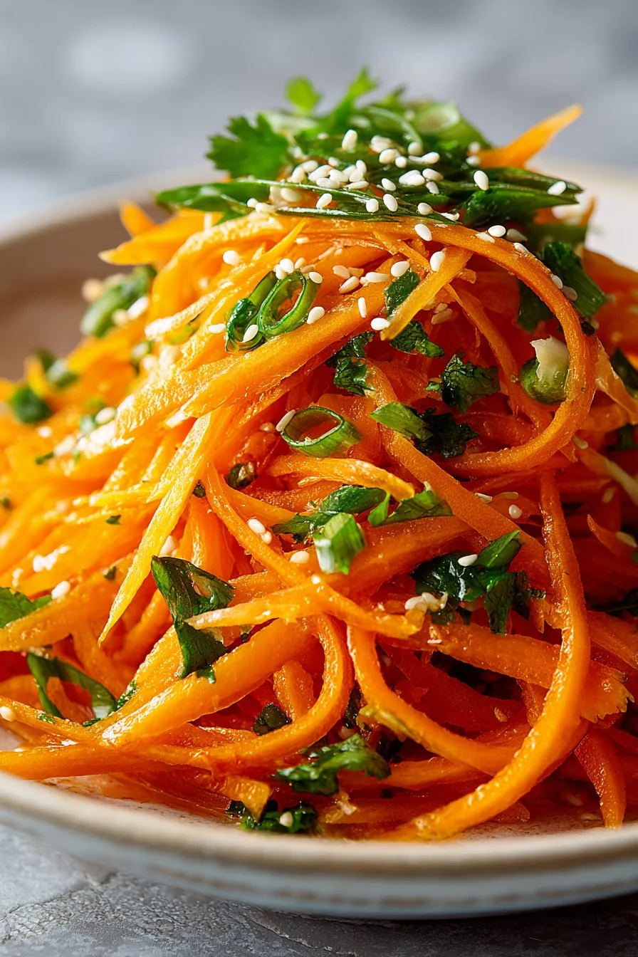 Tangy Ginger Sesame Asian Carrot Salad