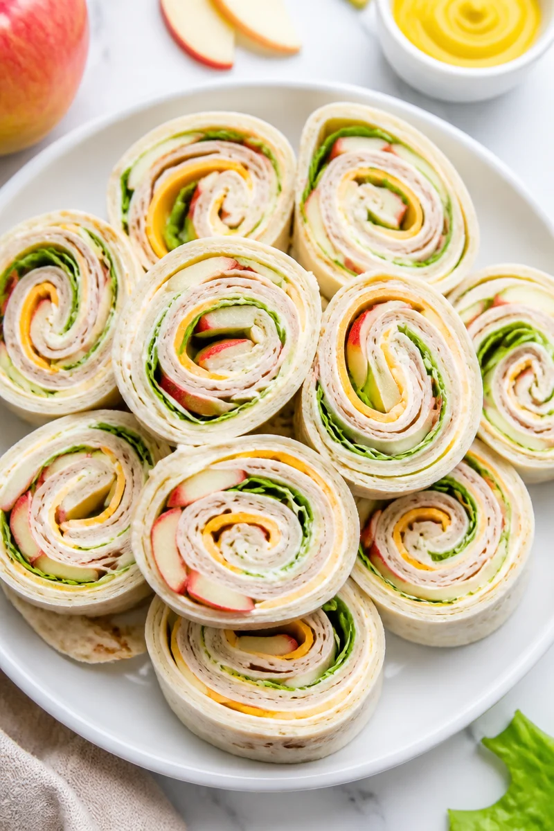 Turkey Apple Cheddar Pinwheel Wrap