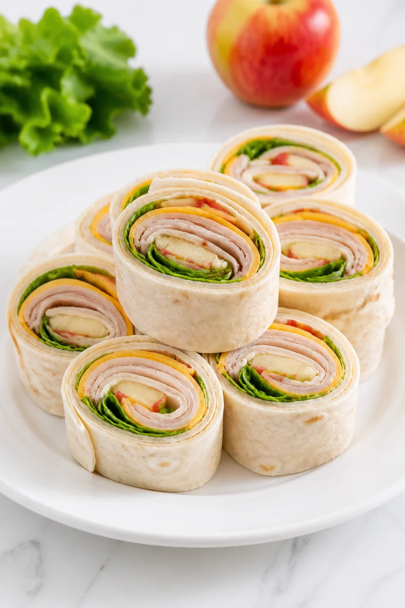 Turkey Apple Cheddar Pinwheel Wrap